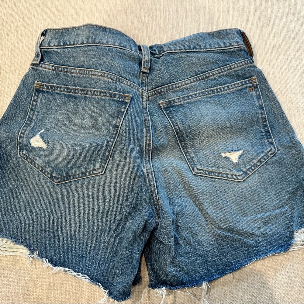Madewell Distressed Blue Jean Shorts